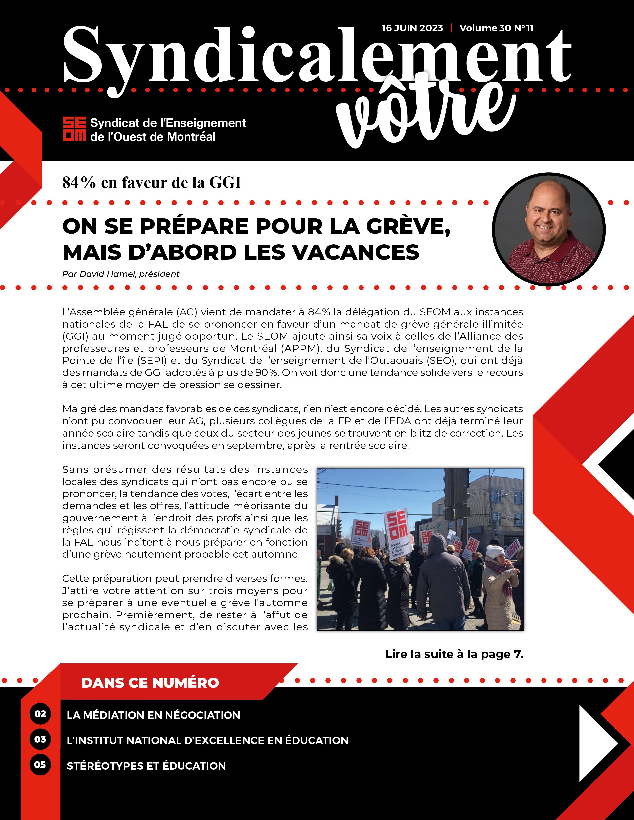 Le Syndicalement Vôtre vient de paraitre